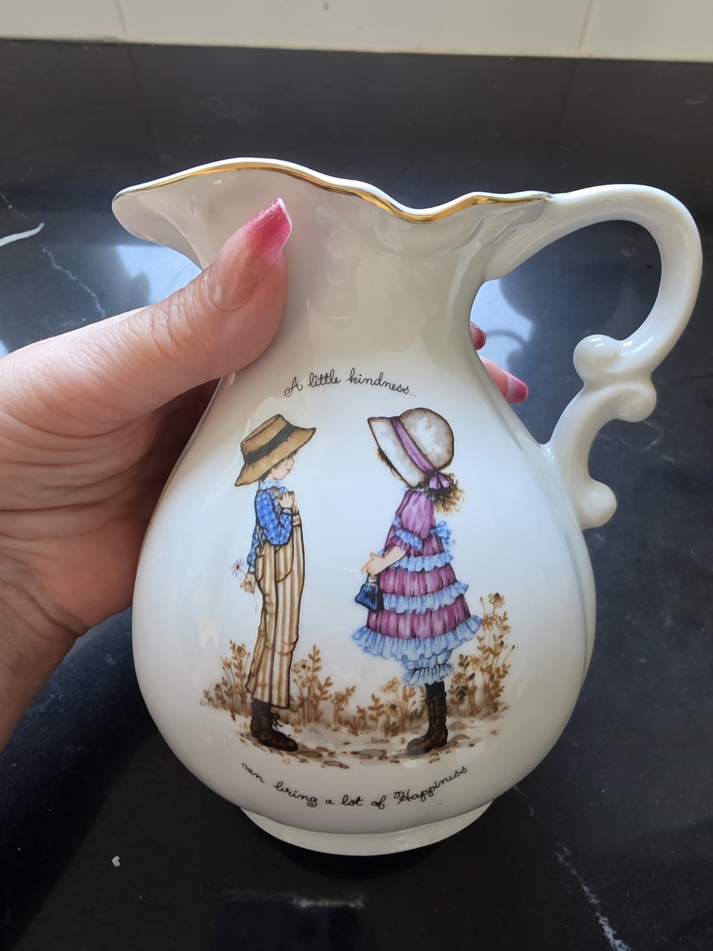 Vintage Petticoats and Pantaloons Porcelain Jug Pitcher by Roth